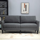 Divano 3 Posti 191x79x87 cm con Seduta Profonda e Imbottitura Spessa in Tessuto Grigio Scuro      