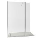 Parete Doccia Walk-In con Aletta Orientabile in Cristallo trasparente 8mm H195 Bonussi Sveva Varie Misure