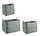 Set 3 Körbe 2 Lisette rechteckige grüne Holzgriffe