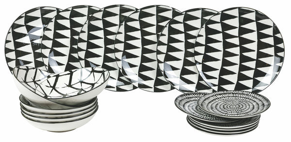 acquista Villa d'Este Home Tivoli Porzellan Tafelservice 18 Teile Mokala Neri