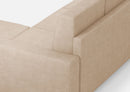 Divano 3 Posti con Pouf 208x155x85 cm Sakar in Tessuto Beige