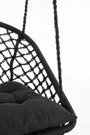 Amaca Sedia Sospesa da Giardino 88x69x130 cm in Poli-Cotone Javier Nero