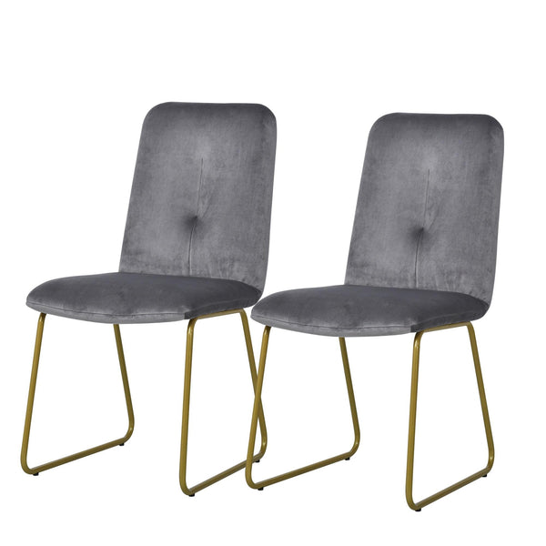 acquista Set 2 Polsterstühle 44,5x59,5x91 cm in grauem Flanell