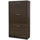 Scarpiera 3 Ante 63x24x115 cm a Doppia Profondità con Maniglie in Metallo in MDF Noce      