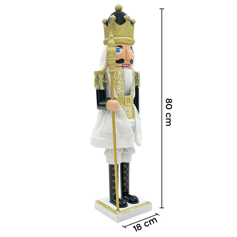 Soldato Schiaccianoci Natalizio H80 cm Nero e Oro