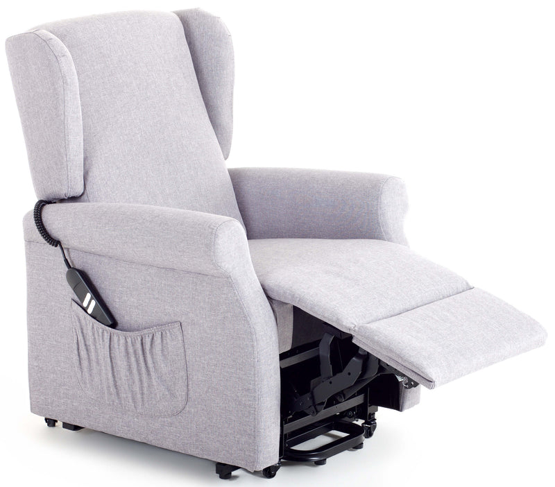 Poltrona Alzapersona Elettrica 2 Motori in Tessuto Vittoria Grigia