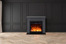 Camino Elettrico da Pavimento 99x88,3x25 cm Effetto Fiamma 1500W Sined Asciano Grigio