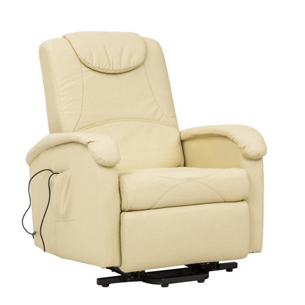 Elektrischer Relax-Massagesessel 72x95/182x106/145 h cm aus beigem Kunstleder acquista