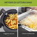 Friggitrice Elettrica ad Aria Calda 1500W Capacità 3,5L 34,5x28,1x30,6 cm Nera