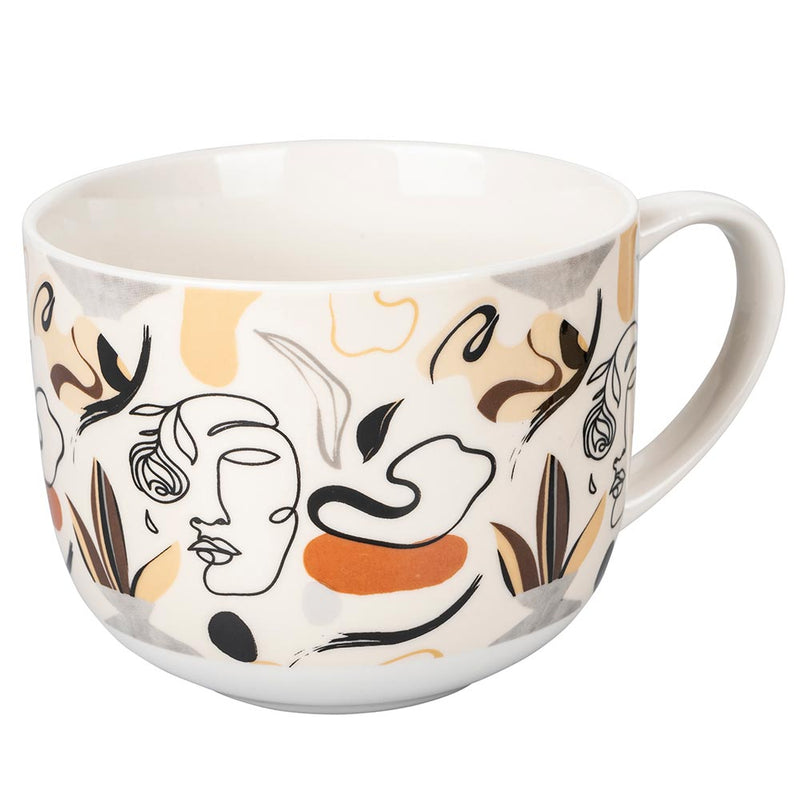 Set 2 Tazze Ø10,5x8,2 cm in Bone China VdE Tivoli 1996 Face to grey