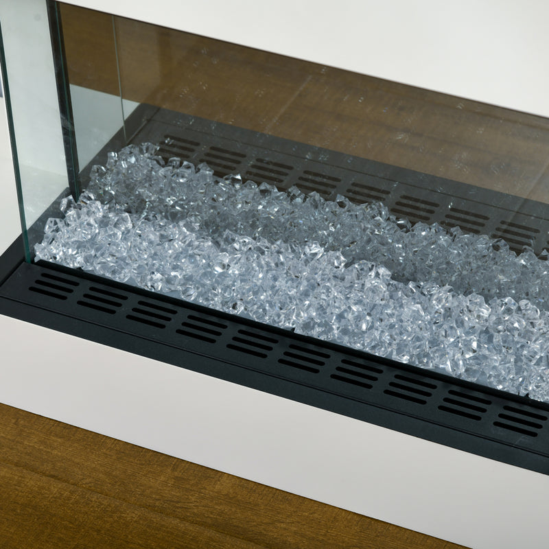 Camino Elettrico da Parete 98x27x54,5 cm Effetto Fiamma 2000W Bianco