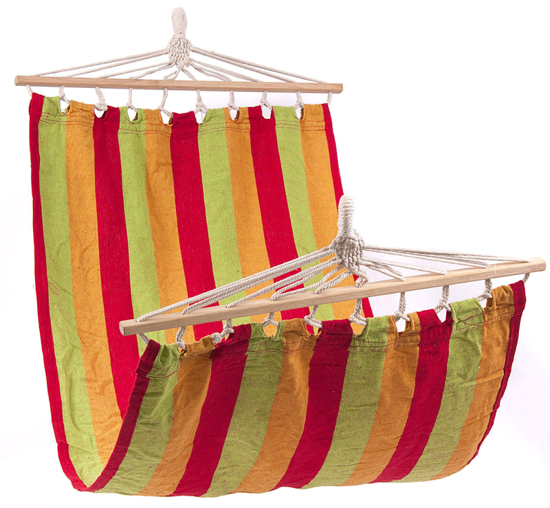 Amaca da Giardino 80x200 cm in Policotone e Legno di abete Multicolor