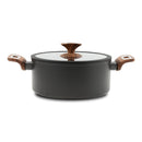 Casseruola Ø 24cm Antiaderente Induzione Silex Elegance Wood Nero