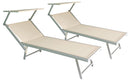 Set 2 Lettini Prendisole da Giardino in Alluminio Vandi Beige