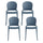 Satz von 4 stapelbaren Stühlen 83x48x55 cm aus Polypropylen und Glasfaser Jasmine Avio