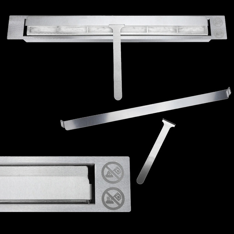 Camino a Bioetanolo da Parete o Incasso 90x12x40 cm Lucca Bianco      