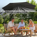 Ombrellone da Giardino a Sbalzo Ø300x235 cm Regolabile in Poliestere UPF30+ Nero      