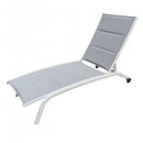 Lettino Prendisole da Giardino Itaca Impilabile 194x71x83 h cm in Textilene Bianco
