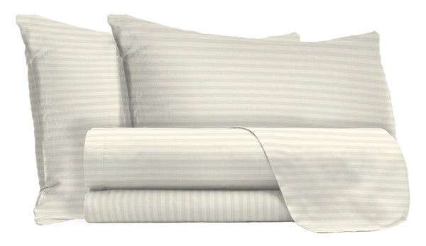 prezzo Doppellaken-Set oben und unten und Kissenbezüge aus cremefarbenem Polyester-Satin