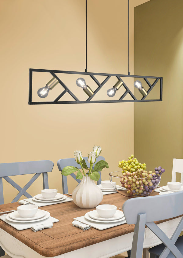 sconto Innenpendelleuchte E27 aus mattschwarzem Metall