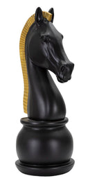 Cavallo da Scacchi 18,5x50x18,5 cm in Poliresina Nero/Oro