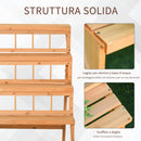 Scaletta Portavasi 4 Ripiani 90x84x106 cm in Legno Naturale