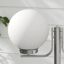 Lampione da Giardino con Paralumi a forma Sferica 63x25x210 cm in Acciaio Inox e Acrilico Argento