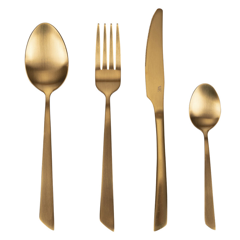 Servizio Set di Posate 24 Pezzi in Acciaio Inox VdE Tivoli 1996 Cut Oro