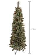 Albero di Natale Artificiale H210 cm Abete Slim Golden Green 479 Tips Verde