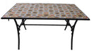 Tavolo da Giardino Rettangolare in Ferro Top Mosaico Soriani Ravello