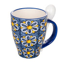 Tazza con Cucchiaino 12xØ8x10 cm in Ceramica VdE Tivoli 1996 Infinito elba