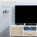Mobile Porta TV Basso max 46" 140x40x55,3 cm con Ripiano Cassetto e 2 Armadietti in Truciolato e Pino
