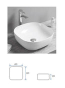 Lavabo da Appoggio 42,5x42,5x14,5 cm in Ceramica TFT Minsk 2 Bianco
