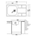 Lavello 86x50 cm sinistro