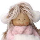 Pupazzo bambina tessuto rosa e bianco cm 16x16xh31