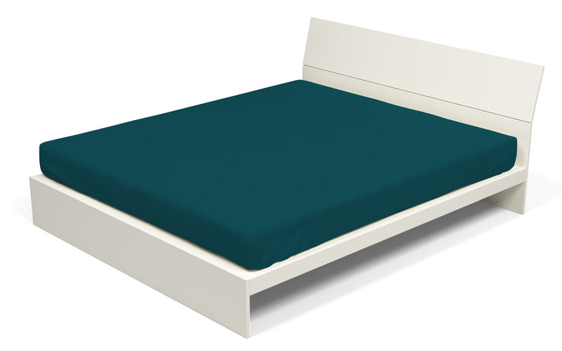 Lenzuolo Sotto con Angoli ed Elastico Tinta Unita Verde Petrolio