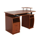 Scrivania da Ufficio Porta PC con Ripiano Tastiera Noce 120x55x85 cm 