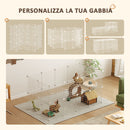 Recinto per Animali Domestici Piccoli con 36 Pannelli Modulabili con Porta in Metallo Bianco      