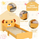 Lettino per Bambini 3-6 Anni con Sponde Laterali Anticaduta 143x74x66 cm in MDF Giallo