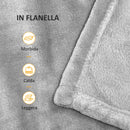 Coperta Plaid Dubleface 203x152x0,5 cm in Flanella 330 GSM Grigio