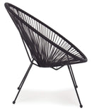 Poltrona da Giardino 72x78x89 cm in Acciaio e Corda Parker Nero