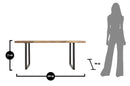 Tavolo da Pranzo Yellowstone 180x90x77 cm in Legno di Acacia e in Ferro Marrone e Nero