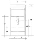 Mobile Lavatoio 45x50x85cm Anta Asse in Legno Montegrappa Edilla Bianco Destra con Cesto