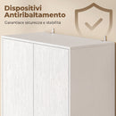 Credenza Dispensa da Cucina 60x30x170 cm con Mensola Regolabile in Pannello Truciolare Bianco      