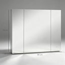 Specchio Bagno Contenitore 90x15x75 cm con Luce LED Dimmerabile a 3 Colori Ante Soft Close Ripiani Regolabili e Interruttore Touch in MDF e Vetro Bianco      