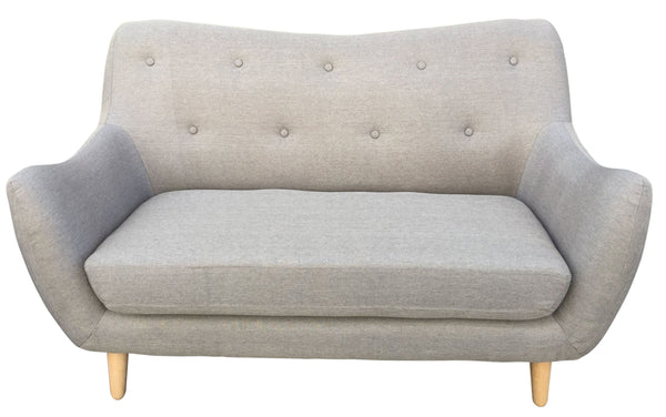 Design Sofa 2-Sitzer Sofa Beige Stoff Holzfüße für Home Office acquista