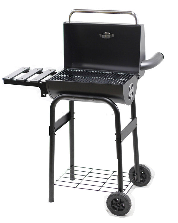 Barbecue a Carbone con Affumicatore 84x48x116 cm in Acciaio con Ruote Saturnino sconto