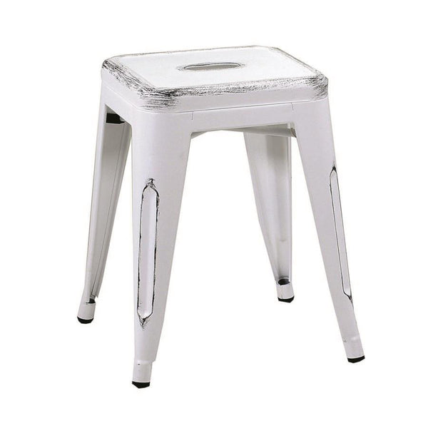 acquista Sgabello Bristol 39x39xh45 cm in Ferro Bianco Antico