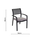 Sedia da Giardino 58x57xh88 cm in Alluminio Boston Antracite