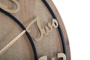 Orologio da Muro Wood Ø60x5 cm MDF e Ferro Oro e Nero